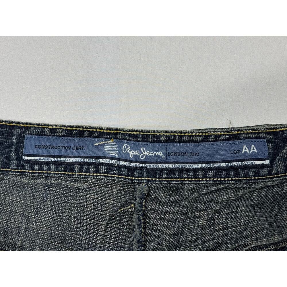 Vintage Y2K Pepe Jeans London Men's 7(UK)3 Denim Shorts - Size 40x14 - Picture 4 of 6